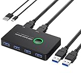 LOLPALONE Switcher USB KVM USB 3.0 Switch USB aus Kunststoff für Tastatur Maus Drucker Mi Box 2Pc Port Sharing 4 Stück USB-Hub