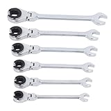 EALRIDV Schraubenschlüssel Set, flexibler Ringschlüssel offener Ratschen Maulschlüssel Satz Gabelschlüssel Set,10 to 17 mm, präzise für Klimaanlagen und KFZ Reparaturen