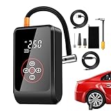 Goowafur Luftpumpe, Reifenkompressor, Elektrische Pumpe Mit Automatischer Abschaltung Und LED Anzeige Für Motorrad Auto Zelt Camping LKW
