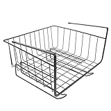 Homoyoyo Drahtkorb mit Haken Küchenregal zum Hängen unter Schrank Schwarzer Unterschrankkorb für Küche und Bad Platzsparend Vielseitige Aufbewahrung