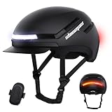 Shinmax Fahrradhelm Damen Herren mit Blinker & Licht, Fahrrad Helm Erwachsene mit USB Wiederaufladbare LED-Rücklicht, Radhelm für E-Bike, S-Pedelec, Scooter