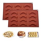 LIANCHEN 2 Stück FlexiForm Kipferl kipferl Backform vanillekipferl backform Vanillekipferl Backblech Kuchenform Schokoladenform Für Pralinen Parfait Mousses Eiskonfekt Kuchen Schokolade Plätzchenform