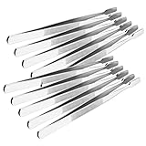 PACKOVE 10 Stück Entenschnabelclip Hilfsclip Pinzette Für Präzisionsarbeiten Briefmarken Pinzette Sammeln Briefmarkensammler Pinzette Foto Pinzette Clip Silver 430 Edelstahlmaterial