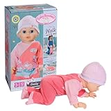 Baby Annabell, Puppe, Lauflernpuppe, Emily lauf mit Mir 43cm, Krabbel- und Lauflernpuppe mit Soundfunktion, rosa Strampler und Mütze, 710623, Zapf Creation