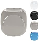 Spirella Kosmetikeimer 1 Liter Abfalleimer Schwingdeckeleimer Tischabfalleimer Dice Taupe, 14 x 14 cm