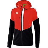 Erima Squad Kapuzen-Trainingsjacke Damen rotschwarzweiss, 38 Damen
