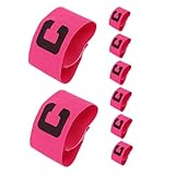 UPKOCH 8 Stück Kapitänsbinde C-Wort-Armband Armbinden Fußball Bands Fußball Fußballkapitän Band Fußball-fußball-kapitäns-armbinde Fußballbands Fußball-kapitänsbänder Nylon Rosig