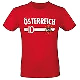 Fußball WM EM T-Shirt Fan Artikel Weltmeisterschaft Nationalmannschaft Europameisterschaft Fanartikel Fan-Trikot Herren Damen Fan Shirt, M, Österreich