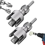 ZXCVWWE Integriertes Innen- und Außenrohrgewindewerkzeug, PVC-Rohrgewinde-Schneidwerkzeug, 1,27 cm & 1,9 cm Gewinde-Trimm- und Winkelbolzenreparaturwerkzeug, für elektrische Bohrmaschinen, Schneiden