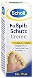 Scholl Fußpilz Schutzcreme - schützend und vorbeugend gegen Fußpilz - mit Jojobaöl und Vitamin E - pflegt, zieht schnell ein, fetten nicht - 24 Stunden Effekt - 30 ml