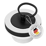 AQUADE Ablaufventil Ablaufgarnitur 1 ½ x 30mm Ø 70mm mit Stopfen und Griffbügel Edelstahl für Spülbecken Waschbecken Küchenspüle Stöpsel Dusche Ablauf, Ø 70 mm