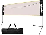Tragbares Badminton-Netz-Set, höhenverstellbar, 5 m langes, faltbares Netz für Pickleball, Volleyball, einfach aufzubauendes Sportnetz mit Stangen