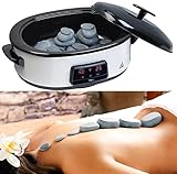 newgen medicals Hot Massage: Hot-Stone-Set mit digitaler Steuerung, 23 Steinen & Abschalt-Automatik (Hot Stone Massage, Hot Stone Set mit Wärmegerät, Geschenk)