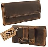 Moonster Echtleder Smartphone Gürteltasche Herren mit Clip – Langlebige, Handgemachte Handytasche Gürtel – Horizontale Handy Gürteltasche mit Magnetverschluss – Herren Gürteltasche Leder - Belt Bag