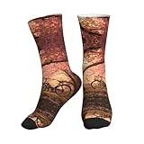 Kycvds Romantische Fahrradsocken, Baumwolle, athletisch, Sport, Laufen, Retro, niedlich, passende Crew-Socken für Herren und Damen, mit gekämmter Baumwolle, 1 Schwarz, Einheitsgr��e