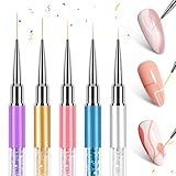 AYBUY Nagelkunststift, 5 Farben Nagellack Stift Set, Nagelkunststift, DIY Linie Nagelkunst Graffiti, Art Beauty Schmücken, Maniküre Werkzeuge für Halloween, Weihnachten, Karneval