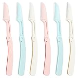 WOLMIK 6 Stück Augenbrauenrasierer Faltbarer, Augenbraue Rasierer Shaper, Augenbrauen-rasierer Messer Frauen,Sicherheit Gesicht Rasiermesser, Augenbrauen Rasierklingen, Mehrzweck Eyebrow Shaper Razors