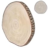 Cepewa Baumscheibe Holzscheibe │ Paulownia Naturprodukt 44x2,5cm │Scheibe Holz Holzplatte Dekoelement (1 x Baumscheibe Ø44,5x2,5cm)