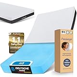Arensberger SARA Gelschaum Matratze 90x200 cm – 16 cm NANOCELL® Gel-Schaum – H3 Härtegrad – Atmungsaktiv – Abnehmbarer Bezug 240g/m² – Waschbar bis 60°C – Rollmatratze Komfortmatratze