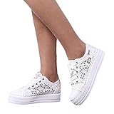 EGSDMNVSQ Sneaker Damen Low-Cut Flache Canvas Schuhe Atmungsaktive Stoffschuhe Elegante Frauen Schnürhalbschuhe Laufschuhe Outdoor Walkingschuhe Halbschuhe