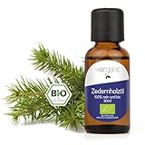 NeoOrganic® Bio Zedernöl (Cedrus atlantica) 100% naturreines Zedernholzöl gewonnen aus dem Holz der Atlaszeder – zum Auffrischen von Zedernholz – ätherische Öle Zeder - ätherisches Duftöl