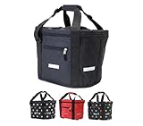 BÜCHEL Fahrradkorb vorne | Einkaufs-Tasche I Faltbar I Fahrrad Korb mit Express-Halterung für schnelles An- und Abnehmen. I Fahrradtasche, Zubehör, Schwarz