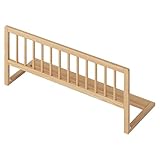 Bellabino Yuna Rausfallschutz – Kinder Bettschutzgitter 90 cm breit – aus Kiefer Massivholz Natur – klappbares Bettgitter für Kinderbett & Reisen – vormontierter Fallschutz für Kleinkinder & Babys