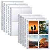 ANNTIM 100 Stück Fotohüllen Din A4, 400 Fach Transparent Postkartenhüllen Din A4, Fotohüllen Din A4 Geteilt, Postkarten Hüllen Klarsichthüllen für Fotos, Sammelhülle A4 4 Fächer für Familien,Hochzeits