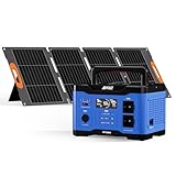 AIVOLT Tragbare Powerstation 1600Wh/1800W mit 100W Solarpanel Solargenerator für Notstrom/Camping/Wohnmobile mit zwei 1800W AC-Anschlüsse,Kabelloses Aufladen und LED-Lichter