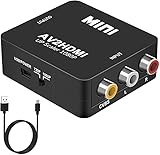 DIGITNOW! AV auf HDMI Konverter,RCA zu HDMI Adapter,Converter Mini 1080P Signal Video Audio, für WII/PS2/PS3/PS4/Xbox/N64/STB/VHS/TV/VCR(Video-Formatwandler) Unterstützt PAL/NTSC mit USB-Netzkabel