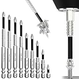 Antirutsch Bit, Magnetische Bits, Bit Satz 9-teilig, Hochmagnetischer Schraubendreher-Bohrer-Bit-Satz, Anti Rutsch Bitsatz Für Akkuschrauber, 25-150mm Für Enge Räume Und Tiefe Schrauben