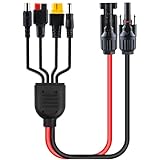Leehitech 4 in 1 Solarladekabel Solar Adapter, Universal-Solarstecker zu Anderson/XT60/DC7909/DC5521 Adapter Stecker, Solar connector 16AWG Kabel für Solarpanel, Solargenerator, 1M