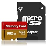 FUXFFUFEI Micro SD Karte 982GB Speicherkarte Hohe Geschwindigkeit TF Karte mit SD Karte Adapter, Wasserdicht 982GB SD Card Memory Card für Android-Smartphones, Tablets und Drohnen