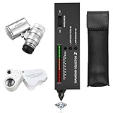 Professionelle Diamant-Tester Stift, hohe Genauigkeit elektronische Diamant-Teststift mit 2Pcs 30X 60X Lupe Gläser Mini Led faltbare Lupe