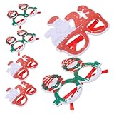 Vaguelly 6 Stück Partybrille für Weihnachtsbrillen Weihnachten Brillenfassungen Weihnachtsdekoration schnapsgläser Weihnachtsbrille prop Brillengestell Plastik