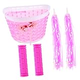 VOSAREA 1Satz Kinderfahrradzubehör Teiliges mit Fahrradkorb Lenkerabdeckungen und Bunten Streamern für Kinderfahrräder und Roller Langlebiges Material Dekoration