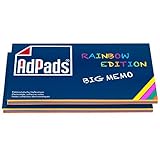 AdPads® elektrostatisch selbstklebende Haftnotiz-Moderationskarten, Rainbow Edition Big Memo | 170 x 100mm, 200 Blatt, Bunt | Mixed Static Sticky Notes