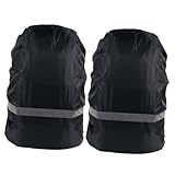 DECORNIJIA 2 Stück Wasserdichter Rucksack Regenschutz mit Verstellbarem Gummizug und Reflektierendem Sicherheitsstreifen Outdoor Camping Regenhülle für Rucksäcke Teiliges