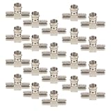 Angoily 20 Stück F Stecker Verteiler Koaxialadapter aus Zinklegierung 2 Wege TV Splitter mit Buchse Kompatibel für Kabel und Satellitenfernsehen Einfache Installation für Heimkino und