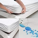 Matratzenschoner 90x200 cm Wasserdicht, Buymax® wasserdichte Spannbettlaken ohne Knistern, Inkontinenzauflage Rundumgummi Atmungsaktiv Rundumbezug Anti-Milben Bezug waschbar