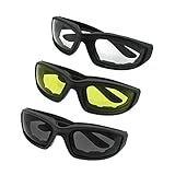 N&F 3 Paar Kit Männer Frauen Motorradbrille gelbe Gläser Bikerbrille Sonnenbrillen