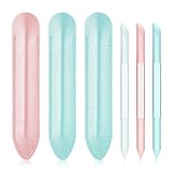 TIESOME 3 Stück Nagelhautschieber Aus Glas, Doppelseitiges Nagelhautentferner Werkzeug Mit Lederetui Präzisions Feilen Manikürestab Für Zuhause Salon Und Reisen(weiß, rosa, grün)