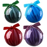 Lanpn Große Weihnachtskugeln Aussen, Grosse Christbaumkugeln Outdoor, Riesen Glas Weihnachtskugel XXL Marmor Kugeln, 10cm Weihnachten Dekokugel für Weihnachtsbaum Draußen, Pastellfarbe, 6 Stück