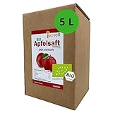 Topsaft Apfelsaft naturtrüb 5 Liter I Bio Fruchtsaft aus frischen Äpfeln I Saft mit 100% Fruchtgehalt I Apfel Direktsaft I ohne Zusätze & Aromen I fruchtig-frischer Geschmack I Bag in Box