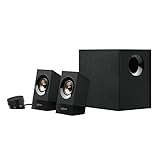 Logitech Z533 2.1 Lautsprecher-System mit Subwoofer, 120 Watt Spitzenleistung, 3,5 mm Eingang, Kopfhörerbuchse, Multi-Device, Bedienelemente am Steuergerät, UK Stecker, PC/TV/Tablet - Schwarz