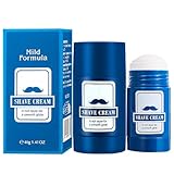 Rasiercreme für Männer – 40 g 2-in-1-Rasierbalsam, glatte Rasur, feuchtigkeitsspendende Gesichts-Haarentfernungscreme für Reisen, Bartpflege, Fitnessstudio und den täglichen Gebrauch