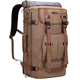 WITZMAN Reiserucksack Herren Canvas Vintage Rucksack Herren Damen Groß Laptop Rucksäcke Convertible Reisetasche 17 zoll Laptop (A519-1, Gross Braun)