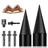 Holzspalter Bohrer 45mm + 32mm Holzspalter Schraube Kegel, Bohrkegel Holzspalter Set mit 5 Bohrgriffe - Brennholzbohrer für Haushalt Bohrmaschine