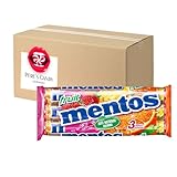 5 x (3 Rollen à 38g) Mentos Frucht Kaubonbon Multipack Kaudragees mit Geschenk von Pere's Candy