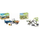 PLAYMOBIL Country 71249 Traktor mit Hänger inkl. Transportboxen & Country 71307 Bauernhoftiere